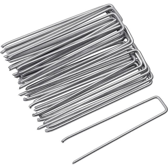 Piquet De Jardin Pas Cher Lot De 200 Piquets De Fixation, 15x2.5cm 2,8mm, Sardines Pour Tente Piquets De Jardin 150x30