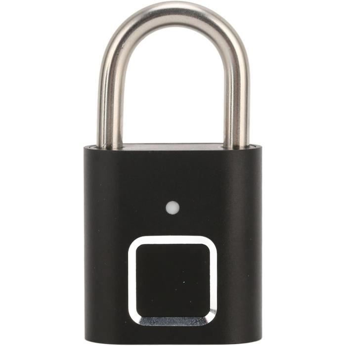 Cadenas Intelligent à Empreinte Digitale - Noir - Rechargeable USB - IP65 - Pour Casier, école, Gym