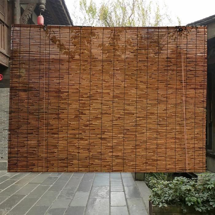 Store En Bambou Naturel - Pour Intérieur Et Extérieur - Enrouleur, Réglable - Personnalisable (65 à 180 Cm) - 12
