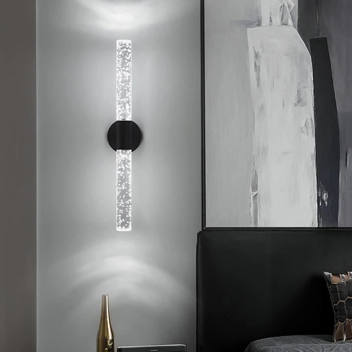 Applique Murale LED Mckalen 60cm - 24W 2700LM - Noir Aluminium - Blanc Chaud 3000K - Pour Cuisine, Couloir, Escalier