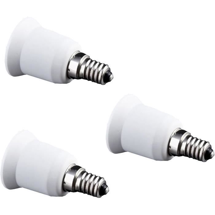 Lot 5 Adaptateurs GU10 Vers E14 – Convertisseur Ampoule LED/Halogène/CFL, Cuivre & PBT Ignifugé – Installation Facile