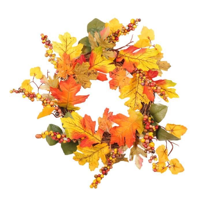 Automne Feuille D Erable Artificielle Berry Garland Porte Avant
