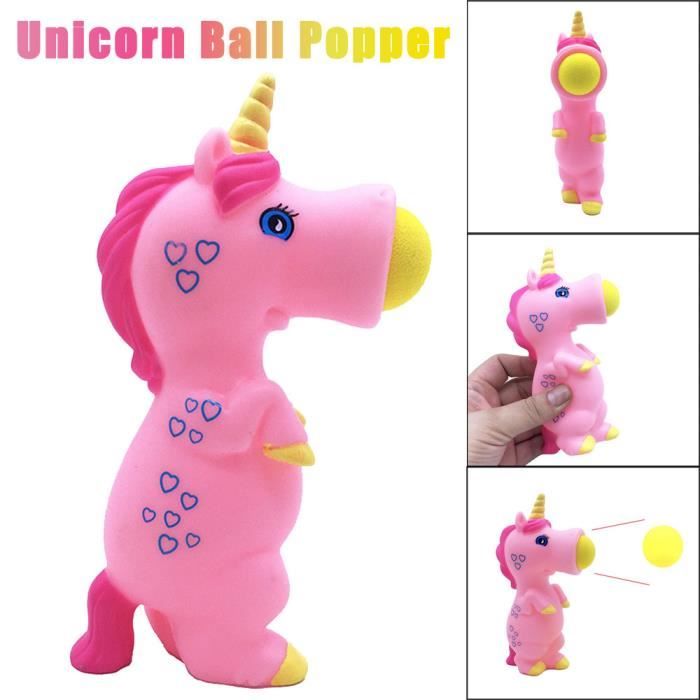 Licorne Rose Avec 5 Popper Jouets De Combat Doux Balles En Mousse