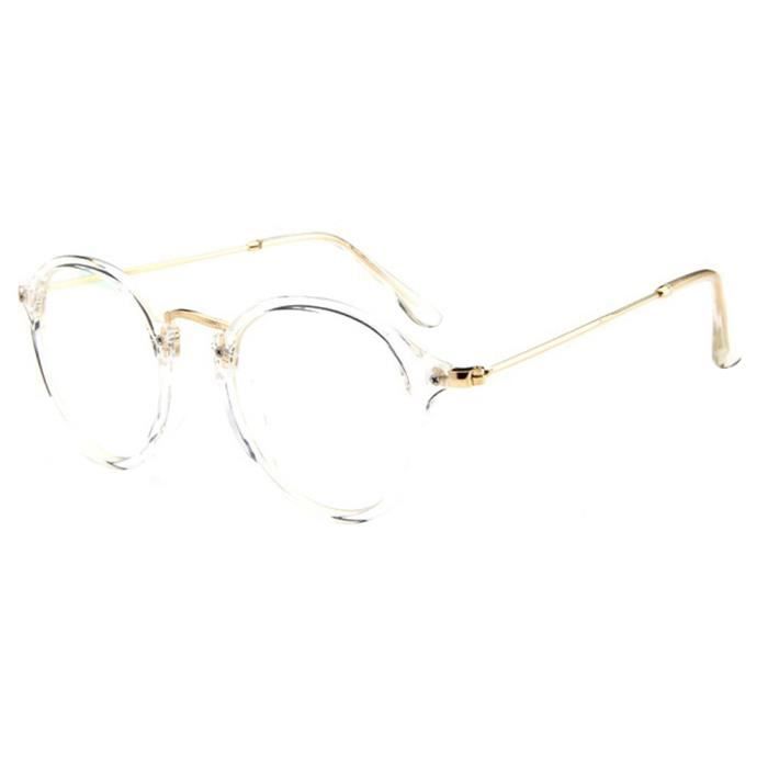 Forepin/® Lunettes de Vue Rondes Unisex Cadre Frame Lentille Claire pour Homme et Femme Vintage Caf/é