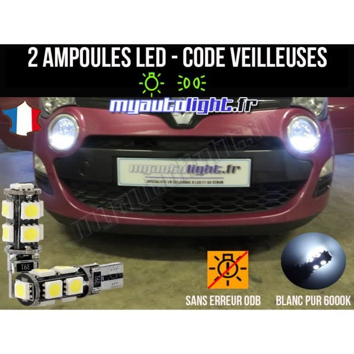 Pack veilleuses à led blanc xenon pour RENAULT TWINGO 3