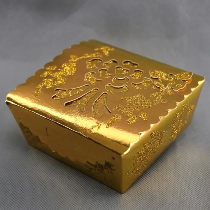 Lot 50 Boites A Gateaux Mariage Bapteme Motif Papillon Floral Paillete Btg2 Cdiscount Maison