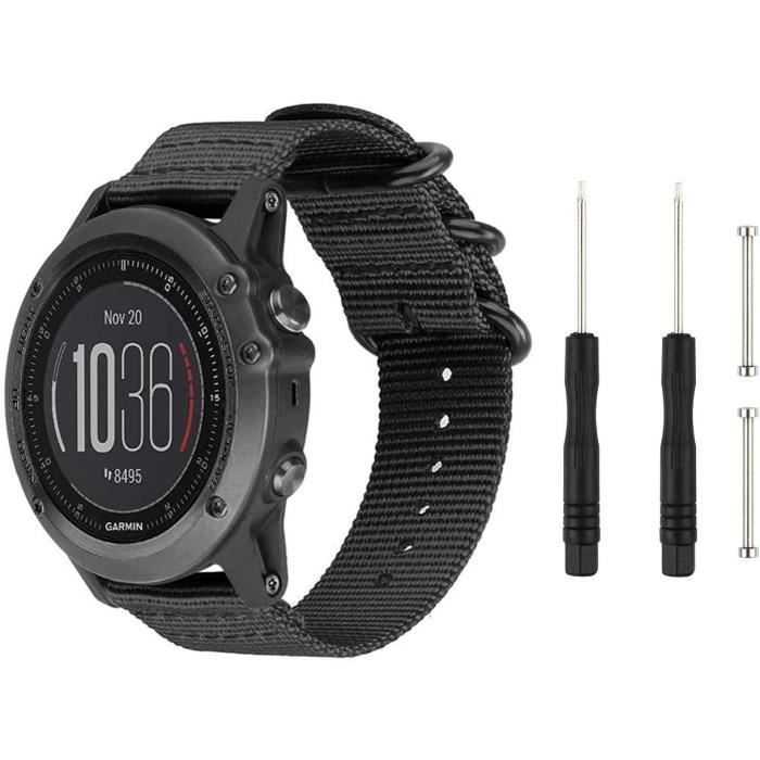 Sport Remplacement nylon universel 26mm Bands a bracelet pour Garmin Fenix Fenix 2 Fenix 3 Fenix 3 HR Garmin Quatix Q 1100 Cdiscount Telephonie