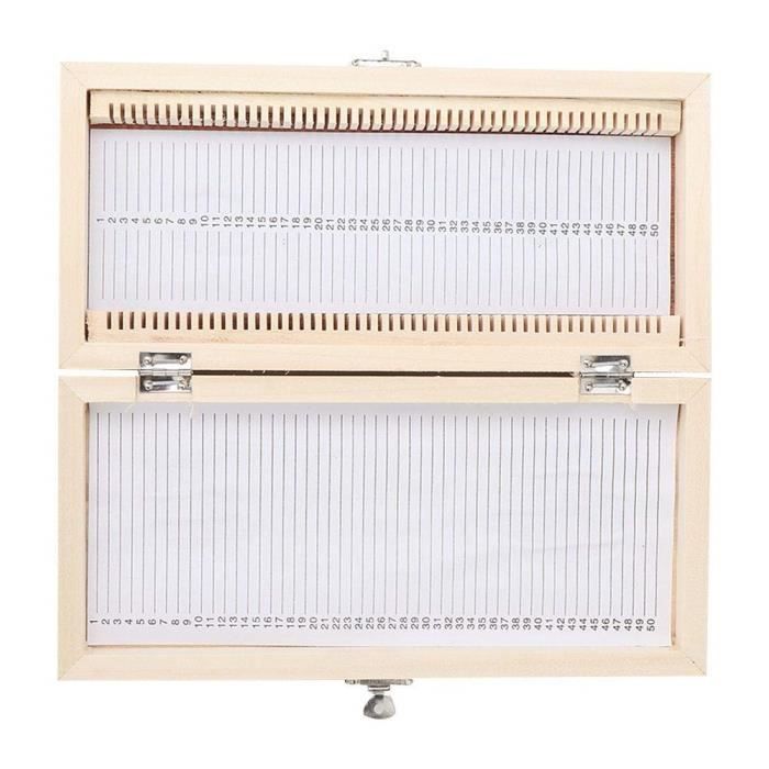 50 Lames De Microscope En Verre Avec Boîte De Rangement En Bois – Échantillons Biologiques Préparés, Boîte à Lames 50 Emplacements, Code Aluminium