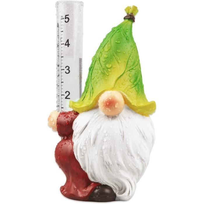 Pluviomètre Jardin KINGLAKE - 24cm Vert Transparent - Avec Support Pour Bâton