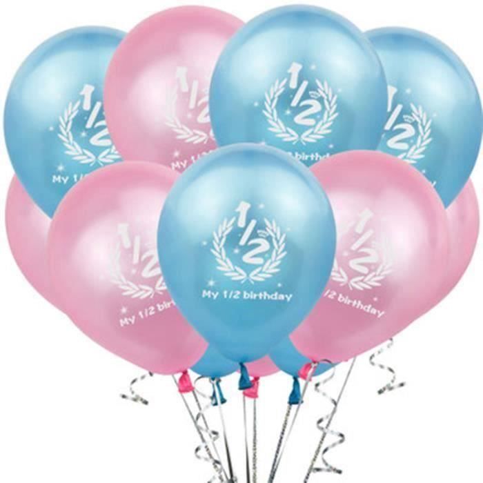 Pieces 1 2 Anniversaire Ballons Bebe Douche Fille Garcon 6 Mois Bunting Banniere Decoration De Fete D Anniversaire Enfants Ballon Cdiscount Maison