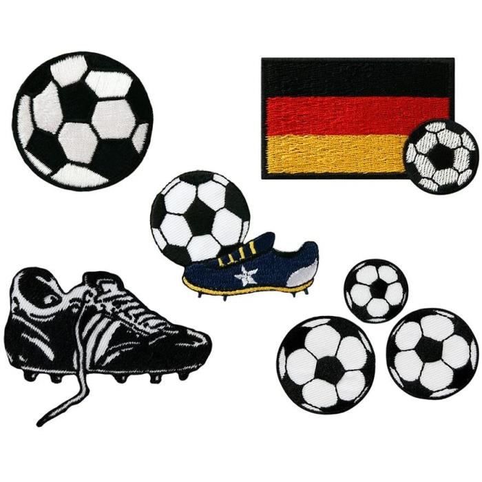 Patchs Thermocollants Football - 6 X 4,3 Cm - Écussons Brodés à Repasser Ou Coudre - Pour Vêtements, Sacs, Casquettes