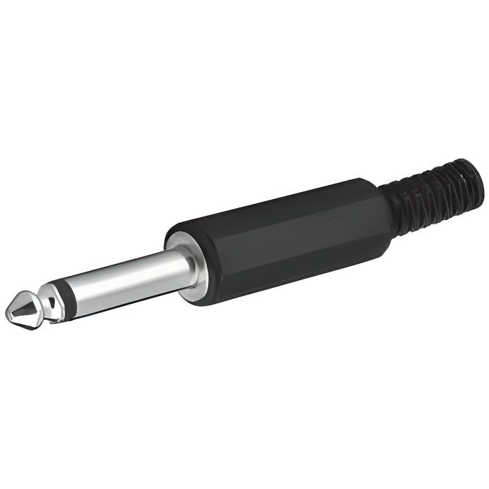 Fiche audio Jack 6.35mm mono à souder