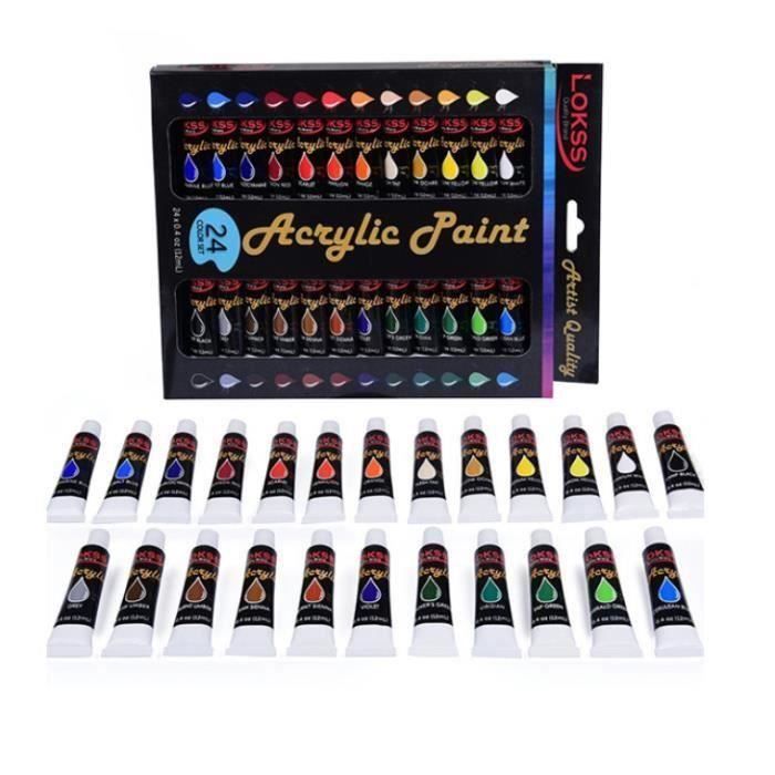 Peinture Acrylique Pour Debutants Etudiants Ou Artistes Paquet De 24 Tubes De Peinture De 12 Ml Achat Vente Peinture Acrylique Peinture Acrylique Pour Debut Cdiscount