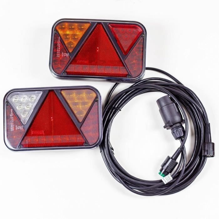 Kit éclairage remorque: feux arrières LED Fristom FT-270 + faisceau 4m à 7 broches