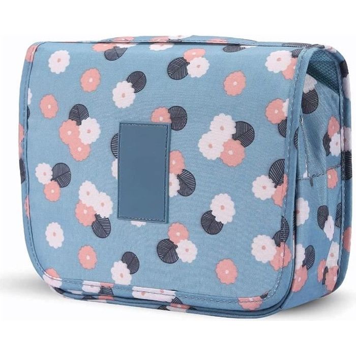 Trousse De Toilette Pliable NOVAGO – Grande Capacité, Bleu Foncé, Idéale Pour Voyage Et Maquillage