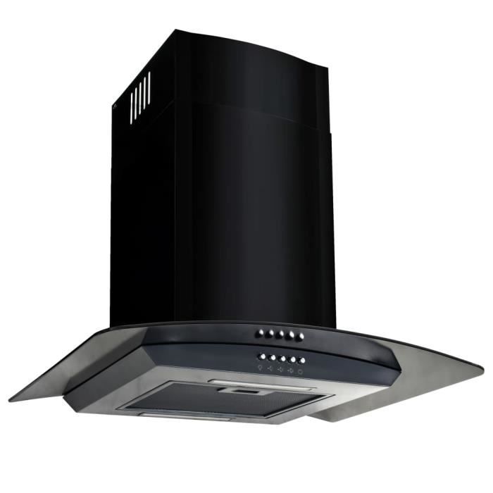 Hotte De Cuisine Inclinee Murale Hotte Ilot Acier Inoxydable 756 M H 60 Cm Noir Cdiscount Electromenager