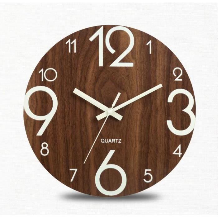 VINILITE Horloge Murale Lumineuse Silencieuse de 30cm Pendule Murale