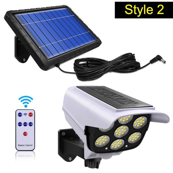 Lampe Solaire Persistence 2 En 1 Avec Détecteur De Mouvement Et Caméra Factice - Lumière COB Puissante, Étanche IP65, Idéale Jardin, Terrasse Et Sécurité Extérieure