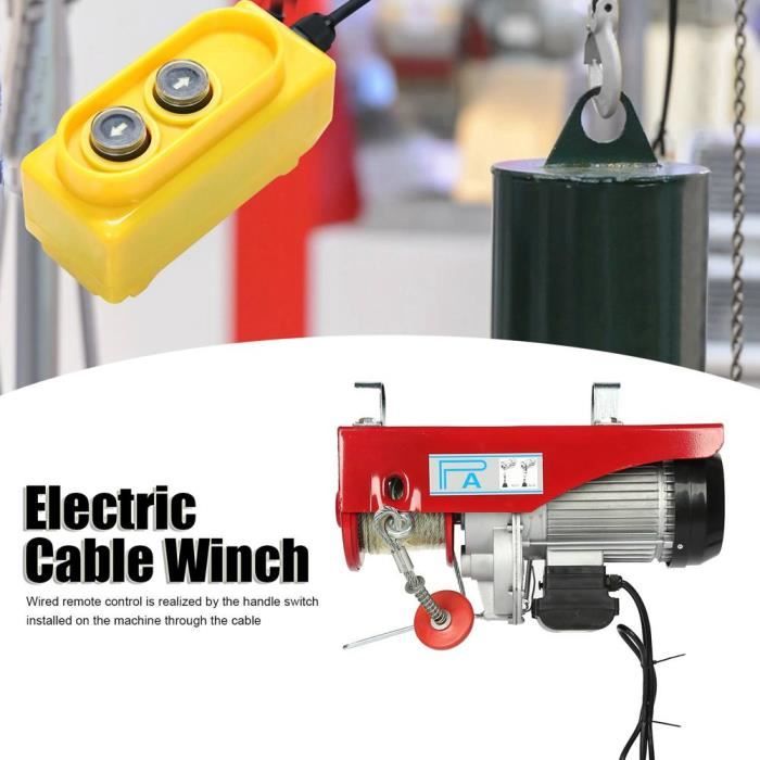 XinYun Palan Électrique 220V Treuil à Câble 100kg-200kg - Treuil Électrique Avec Crochet Acier Manganèse Robuste