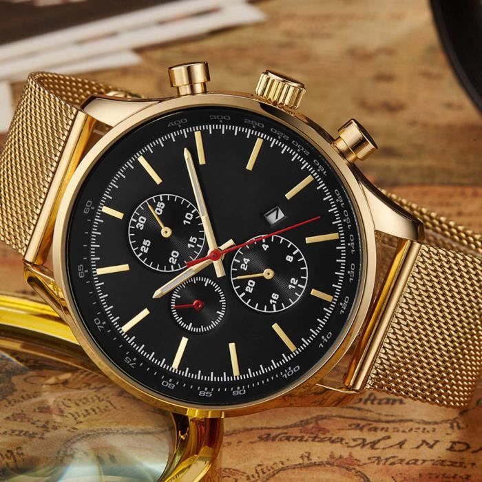 Montre homme avec new arrivals bracelet en acier
