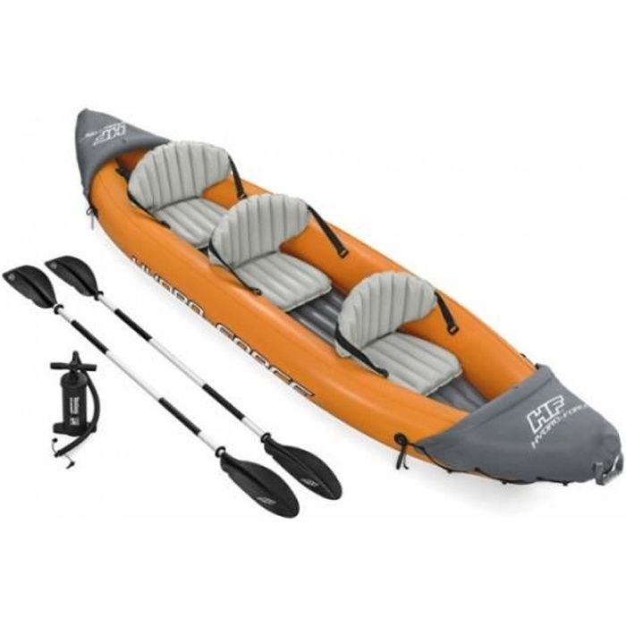 Kayak gonflable 3 places HydroForce Rapid X3 381 x 100 cm Gris
