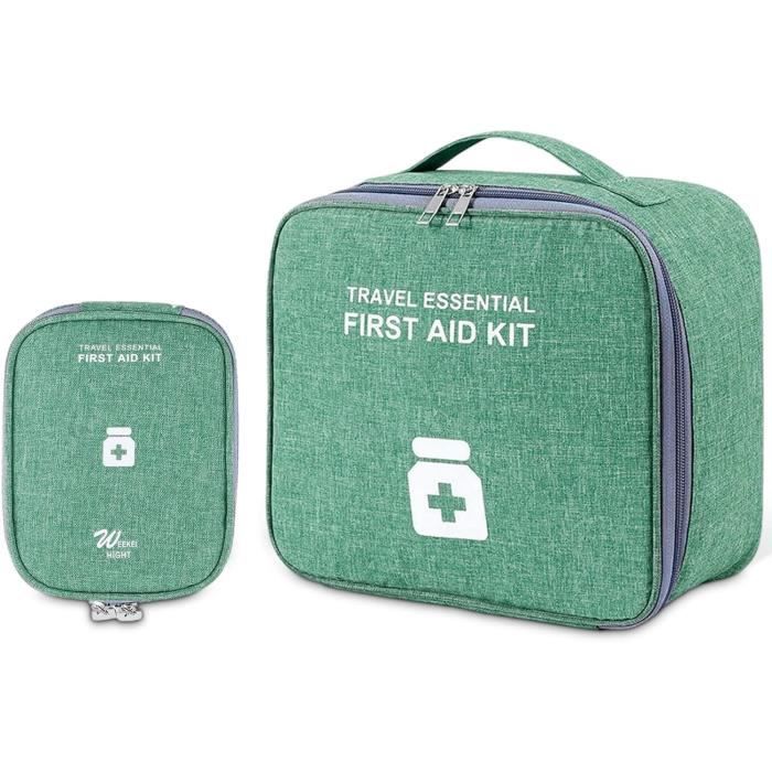 Lot De 2 Trousse De Secours Vide – Mini Sacs De Premiers Soins, 13,5x10,5 Cm, En Tissu Oxford, Rose Et Vert