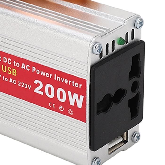 Onduleur Voiture BIBARAJM 200W 12V Vers 230V - 2 Prises + 4 USB