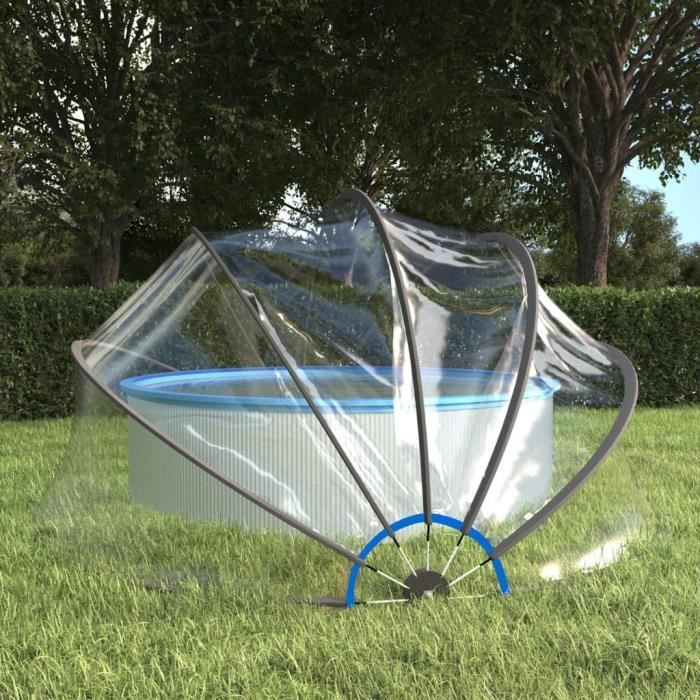 Dôme de piscine - DIOCHE - Rond - PVC et fibre de verre - 406x203 cm