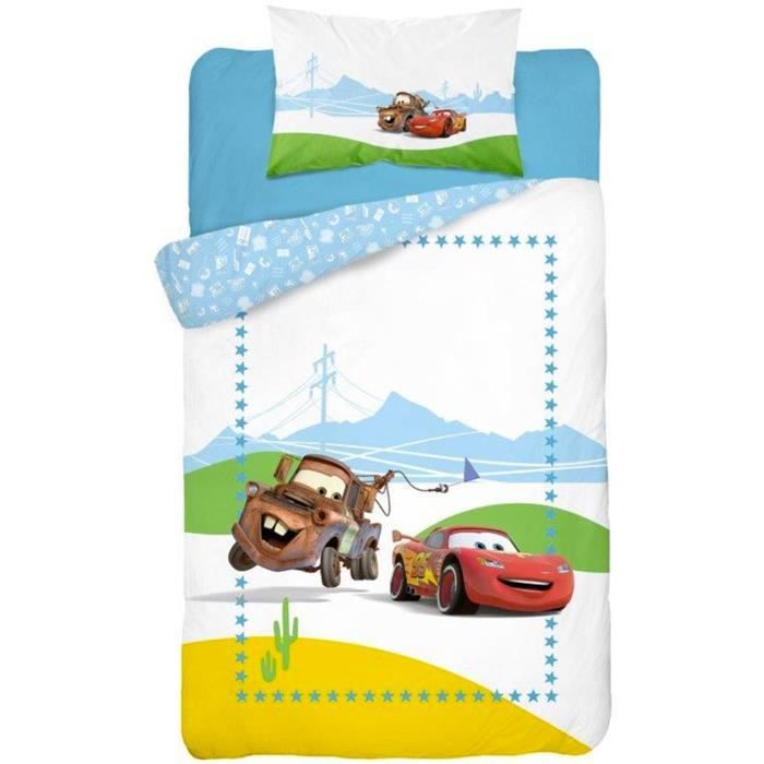 Parure de lit bebe 70x140 cars - Cdiscount