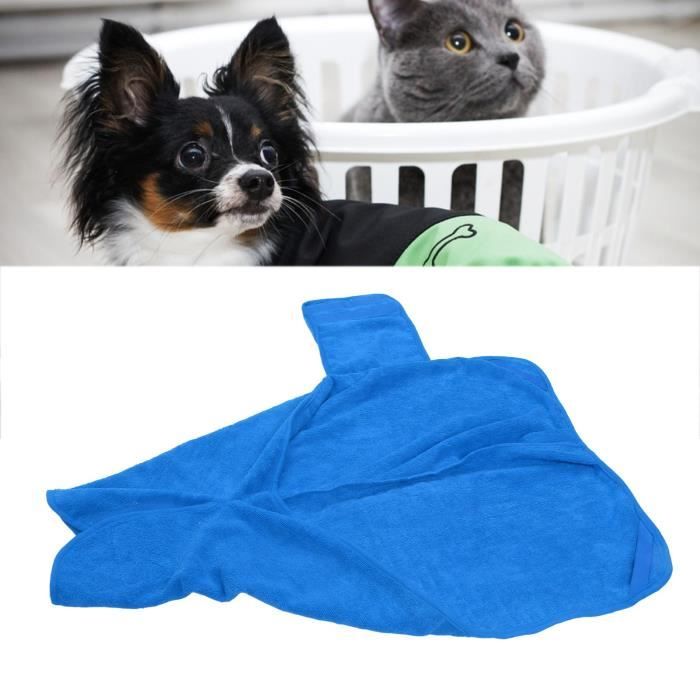 Peignoir de bain pour animaux en microfibre absorbante Ideal pour le sechage rapide de chiens et chats Bleu M 106976 Cdiscount Maison
