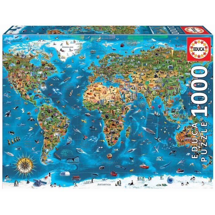 Puzzle 1000 pièces - EDUCA - 100 merveilles du monde - Adulte - Mixte