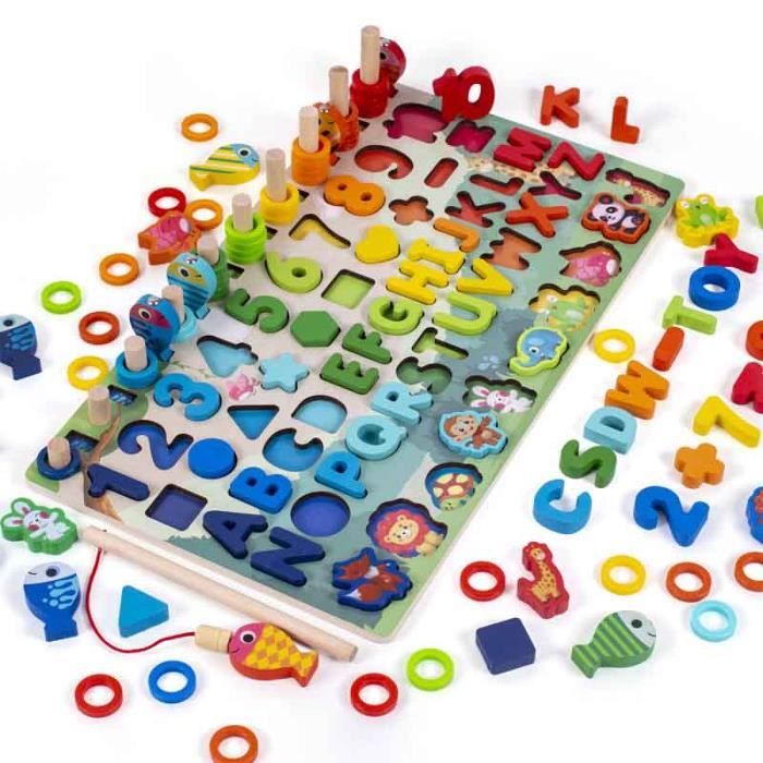 SUQ Montessori Jouet Éducatif D'apprentissage Numérique Pour Les Tout Petits Doigt Amovible Ouet Educatif Montessori Pour Les Mathematiques Montessori Jouets En Bois Jouet Educatif Jeu