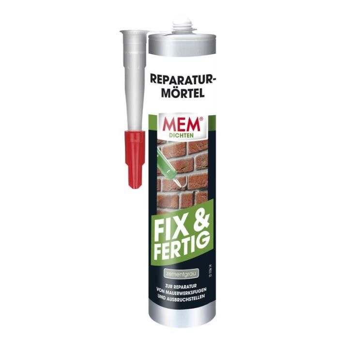Mortier de réparation, Fix &amp Fertig, gris ciment, cartouche de 300 ml