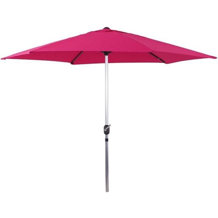 Parasol jardin droit Alu "Sol" - Rond - Ø 3m - Rose