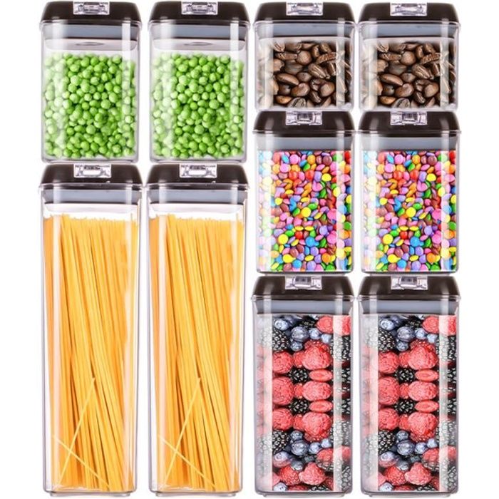 Lot 10 Boîtes Alimentaires Plastique Empilables - Coeur Et Carré - PP Sans BPA