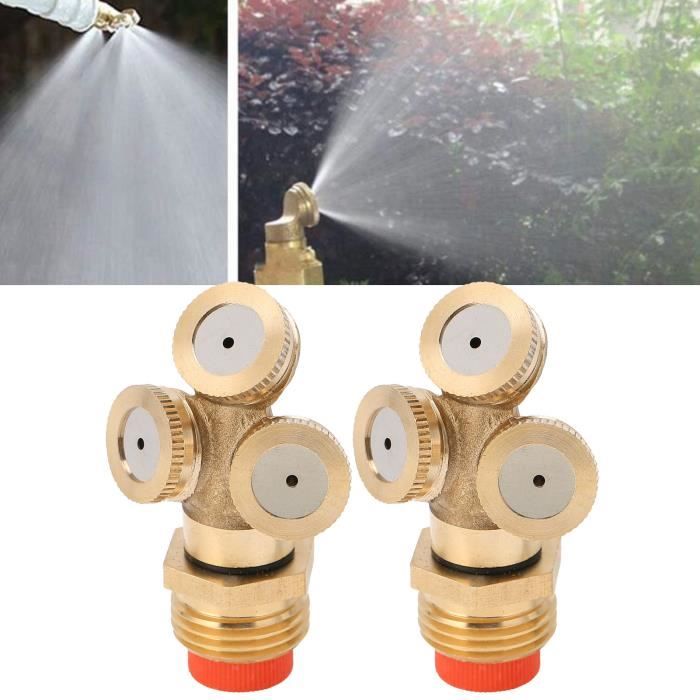 Arroseur Triple Buse Rotatif – Pression Adaptable 15-80 PSI – Portée 8-12 M – Pour Jardin, Pelouse, Potager – En ABS