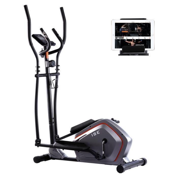 ISE Vélo Elliptique d'Appartement Magnétique, Vélos Elliptiques  Maison/Bureau, Ecran LCD, avec 8 Niveaux Résistance, Manivelle  Electrolytique Monobloc, Volant d'Inertie Magnétique,Cardio-Training :  : Sports et Loisirs