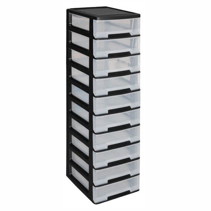 Allibert Babel Tour De Rangement 10 Tiroirs Noire Achat Vente