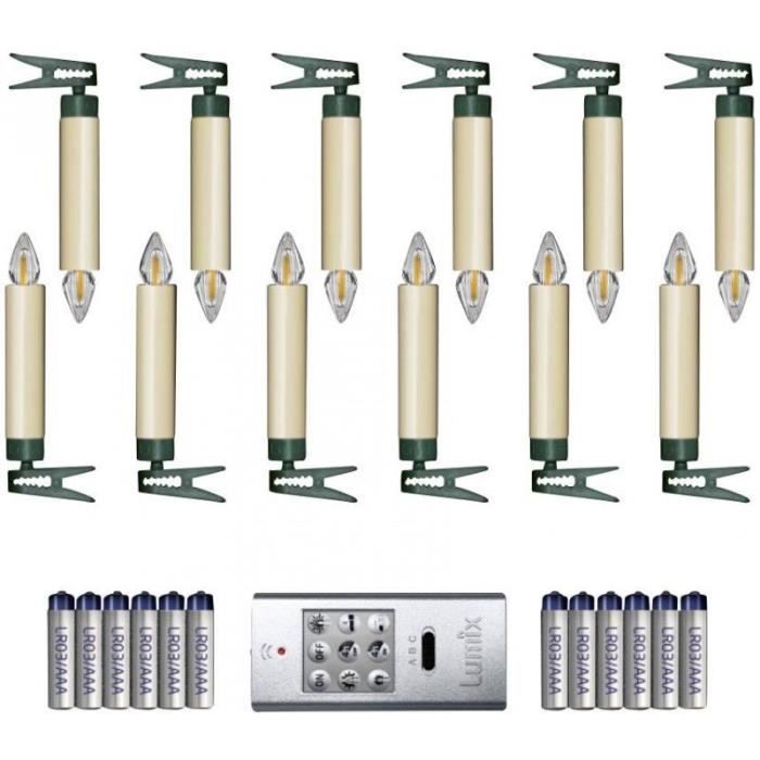 Lumix Krinner Superlight Lot de 12 Mini Bougies LED sans Fil pour Sapin