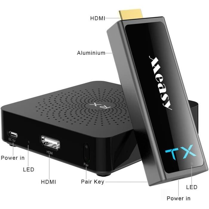 MEASY W2H 4K Adaptateur WirelessHD 4K 30m / 100feet - Kit d'extension de récepteur et d'émetteur