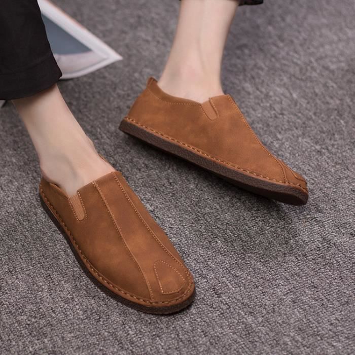 slip on cuir homme