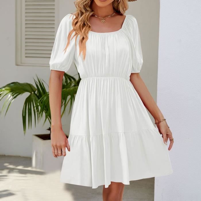 Robe col store carré fluide