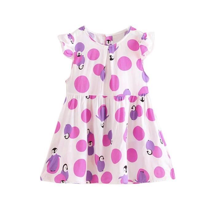 Benjanies Mignon Ete Bebe Enfants Fille Dessin Imprimer Robe De Princesse Fete Tutu Violet Cqqpp Violet Violet Cdiscount Pret A Porter