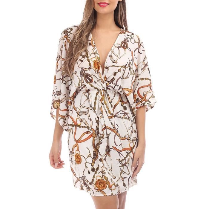 robe blanche imprimée