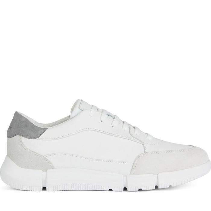 Geox Baskets Geox U45FFB 04311 C1236 Blanc Homme - Lacets - Plat - Cuir