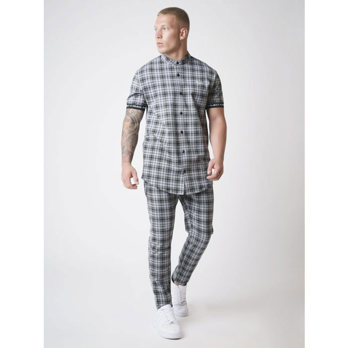 Chemise manches courtes elstiquées à carreaux Noir Cdiscount