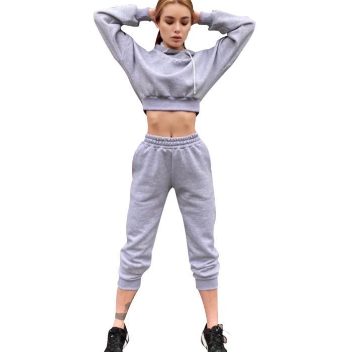 Surv tement Femme Sportswear Ensemble 2 pi ces Manches