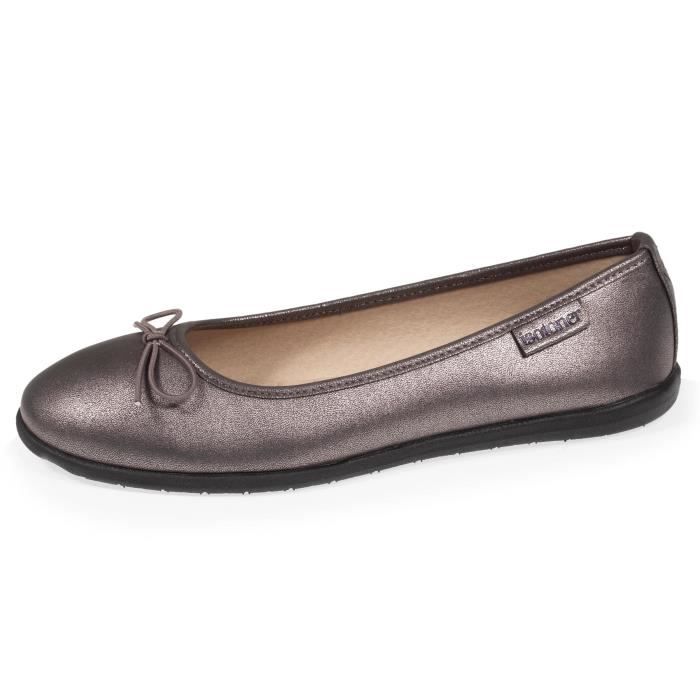 Chaussons Ballerines Isotoner Femme - Velours Doux, Semelle Mémoire De Forme, Confortables - Lavables En Machine, Taille 40 - 6