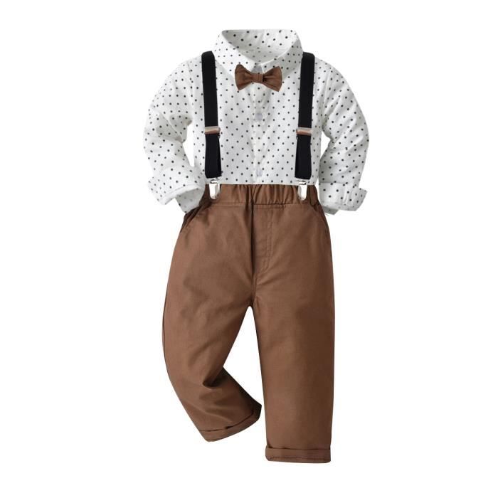 Ensemble Vetement Garcon Chemise Manches Longues et Pantalon