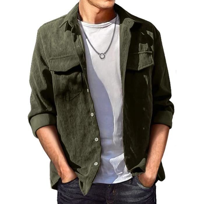 Chemise Homme en Velours C tel Veste Manteau Mince Manteau